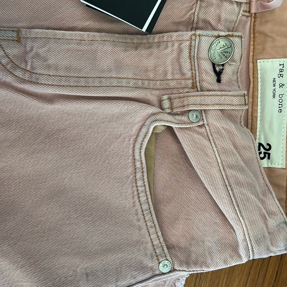 Brand new pink acid wash high-rise Rag & Bone jeans.